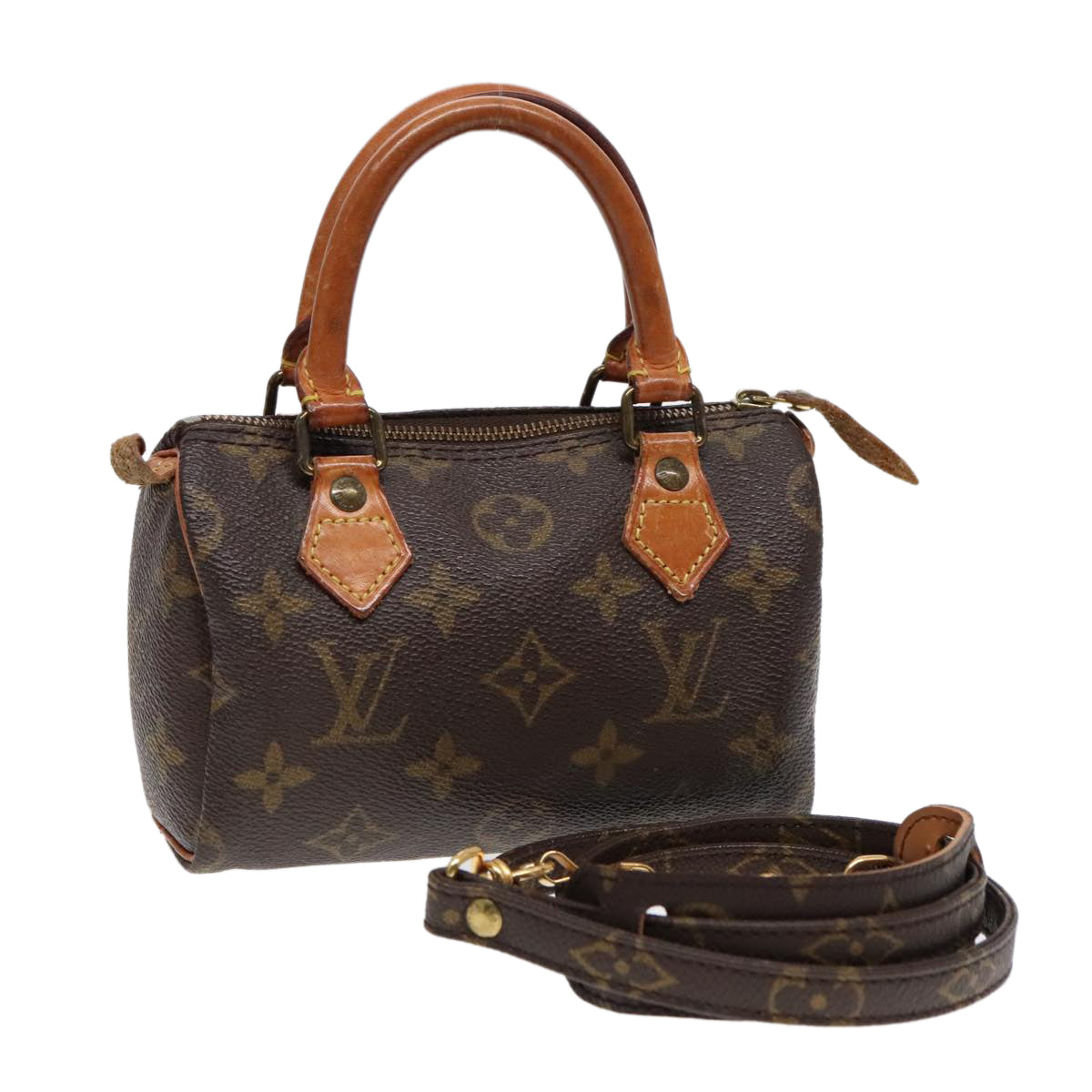 LOUIS VUITTON Monogram Mini Speedy Hand Bag M41534 LV Auth 88377