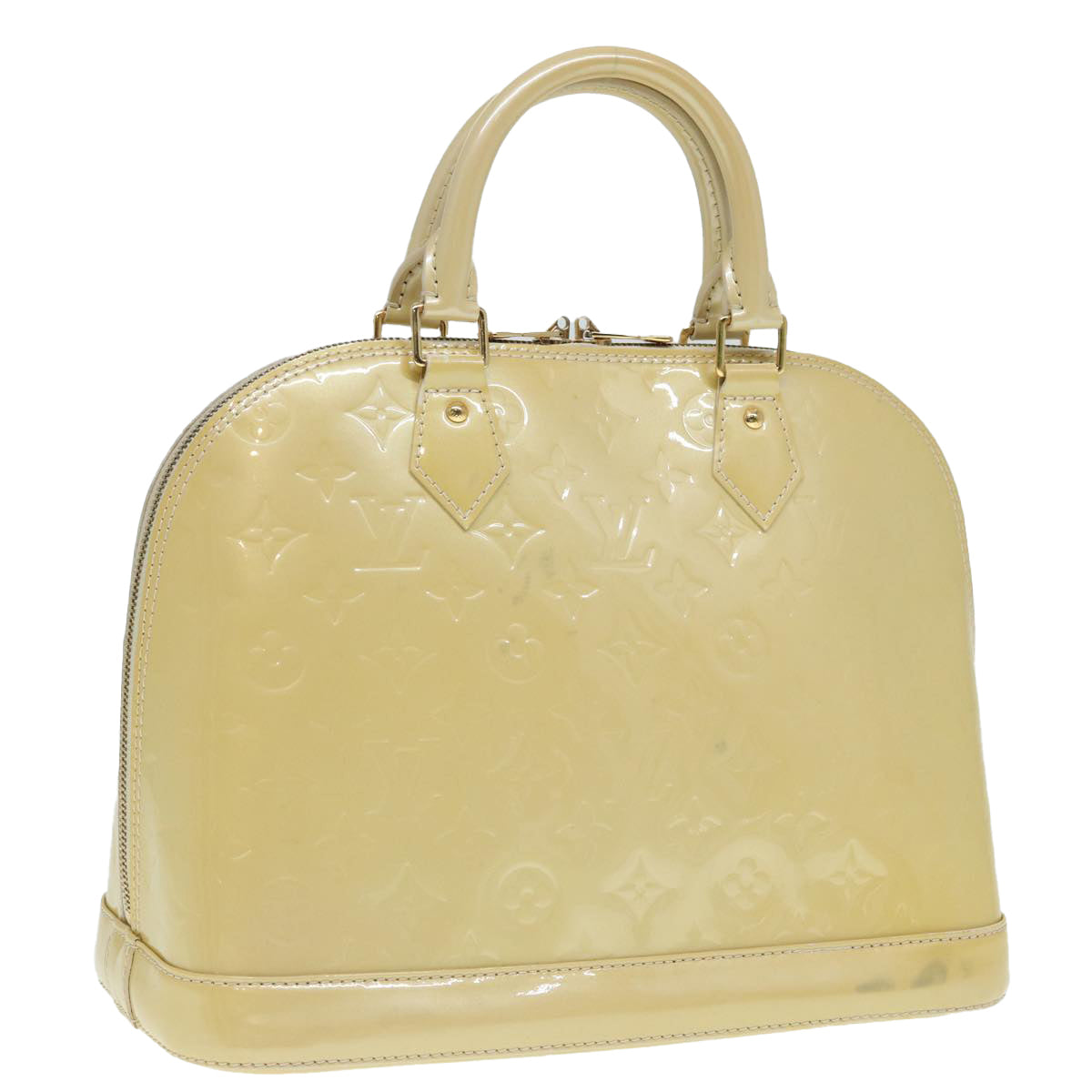 LOUIS VUITTON Monogram Vernis Alma PM Hand Bag Citrin M90101 LV Auth 88392