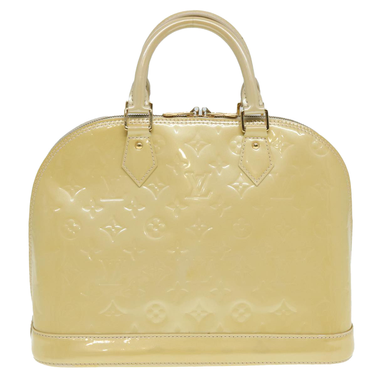 LOUIS VUITTON Monogram Vernis Alma PM Hand Bag Citrin M90101 LV Auth 88392