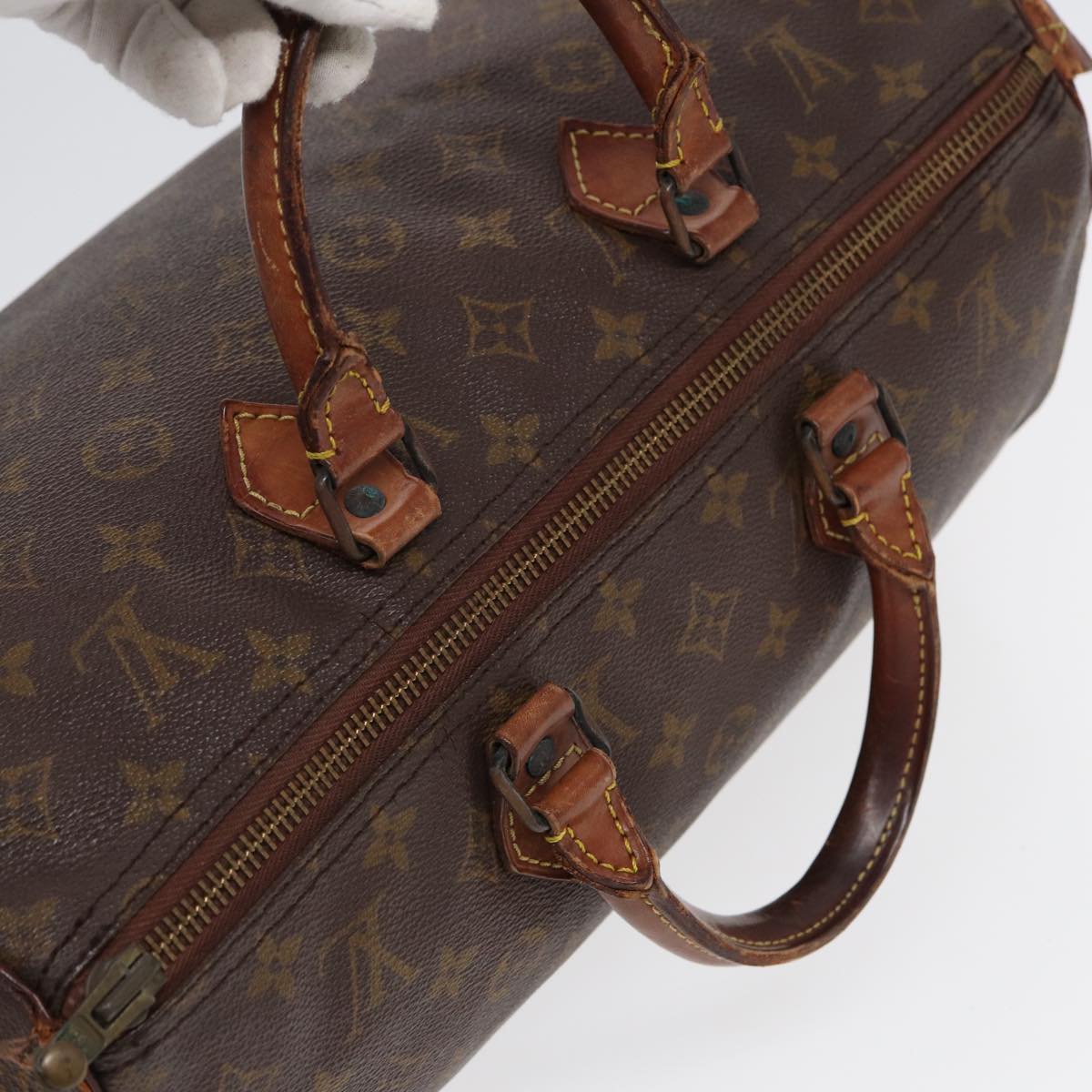 LOUIS VUITTON Monogram Speedy 35 Hand Bag Vintage M41524 LV Auth 88447