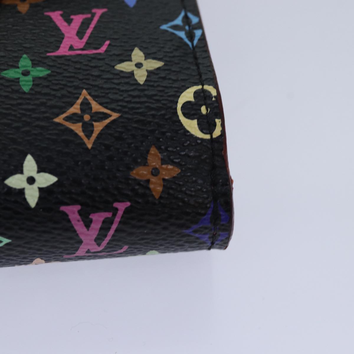 LOUIS VUITTON Multicolor Portefeuille Koala Wallet Black M58015 LV Auth 88456A