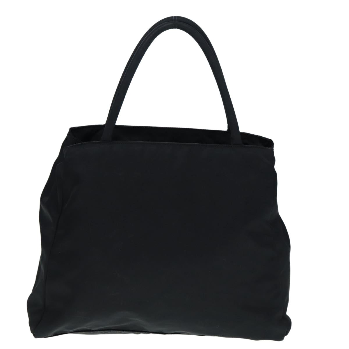 PRADA Hand Bag Nylon Black Silver Auth 88469