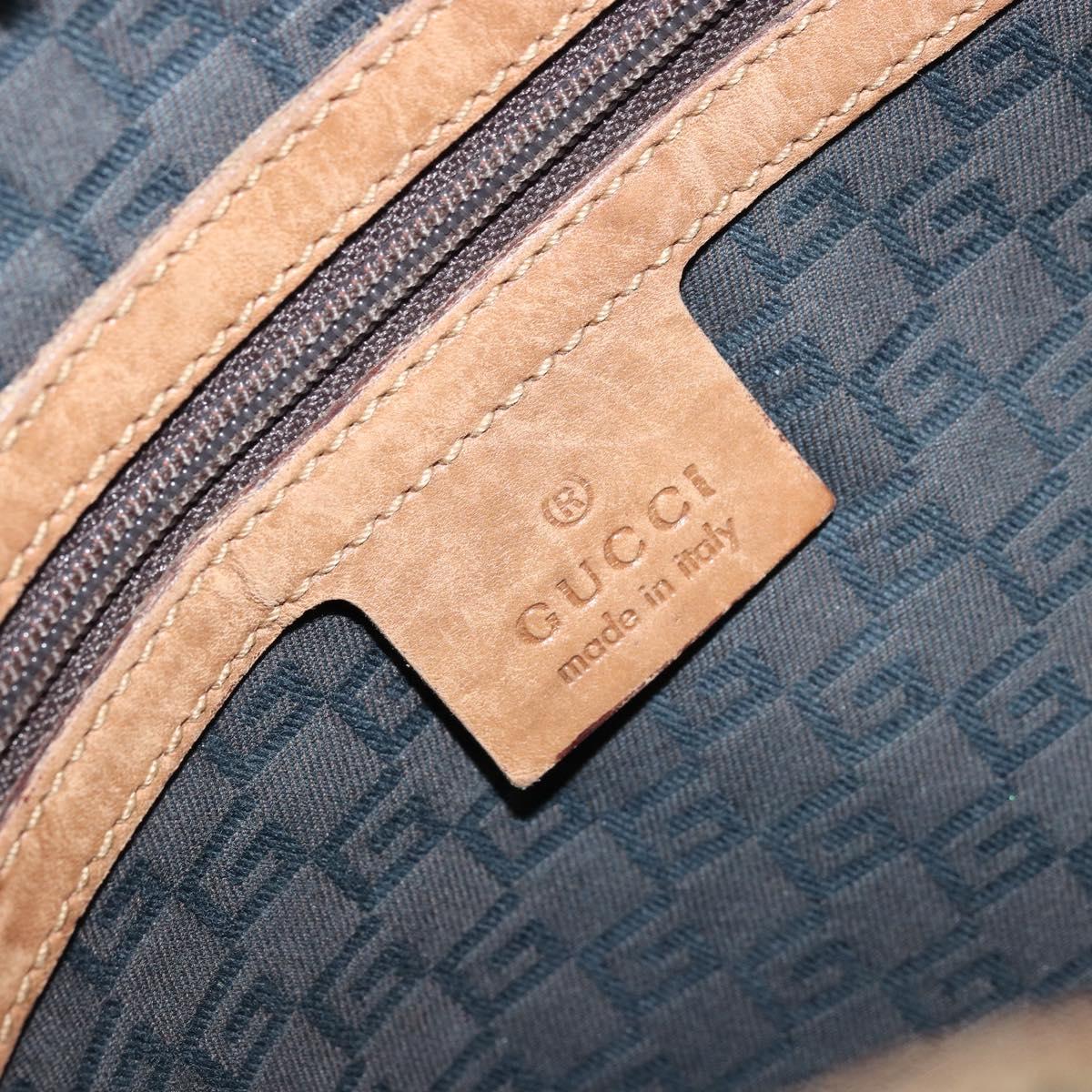 GUCCI Shoulder Bag Canvas Leather Beige Brown Silver 109210 Auth 88498