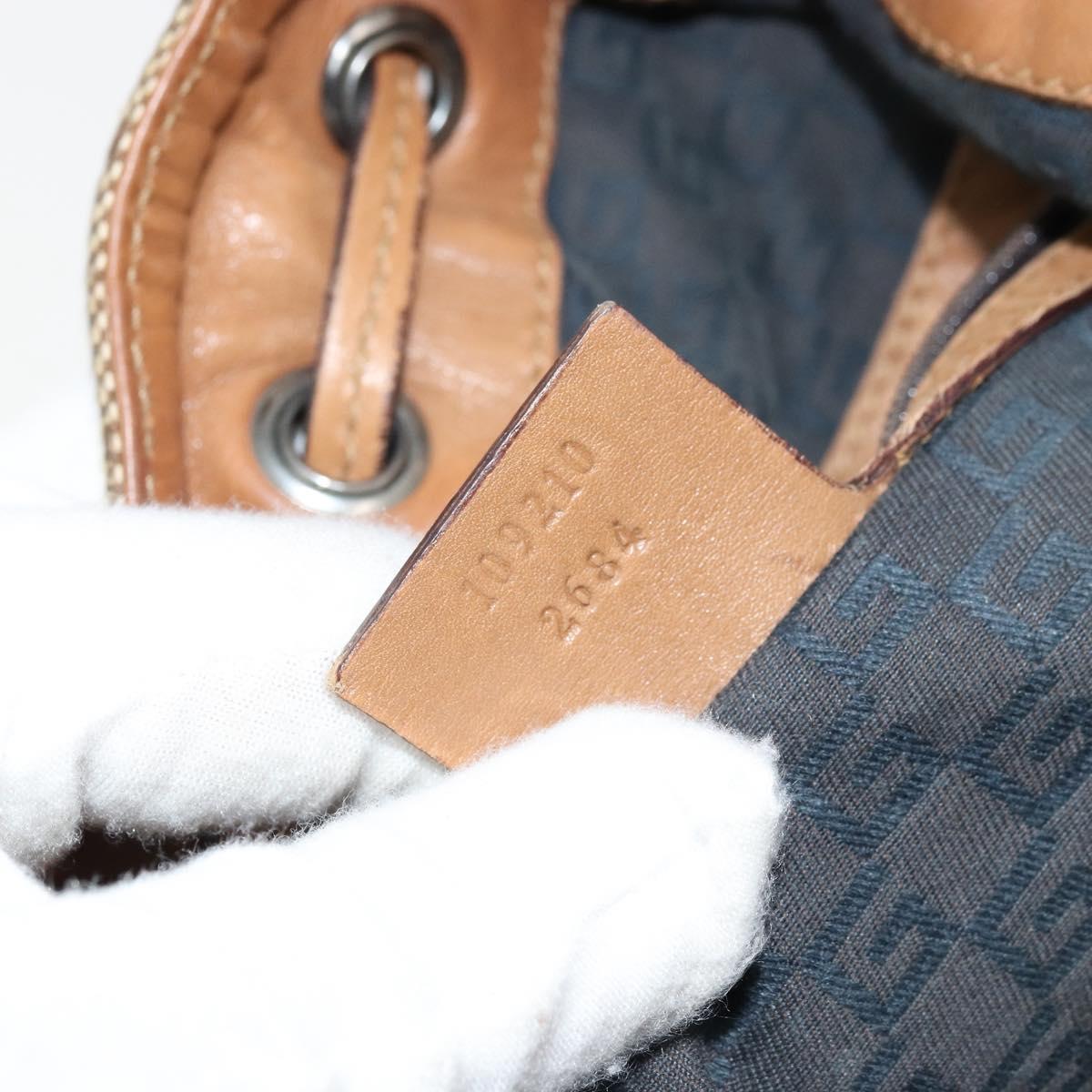 GUCCI Shoulder Bag Canvas Leather Beige Brown Silver 109210 Auth 88498