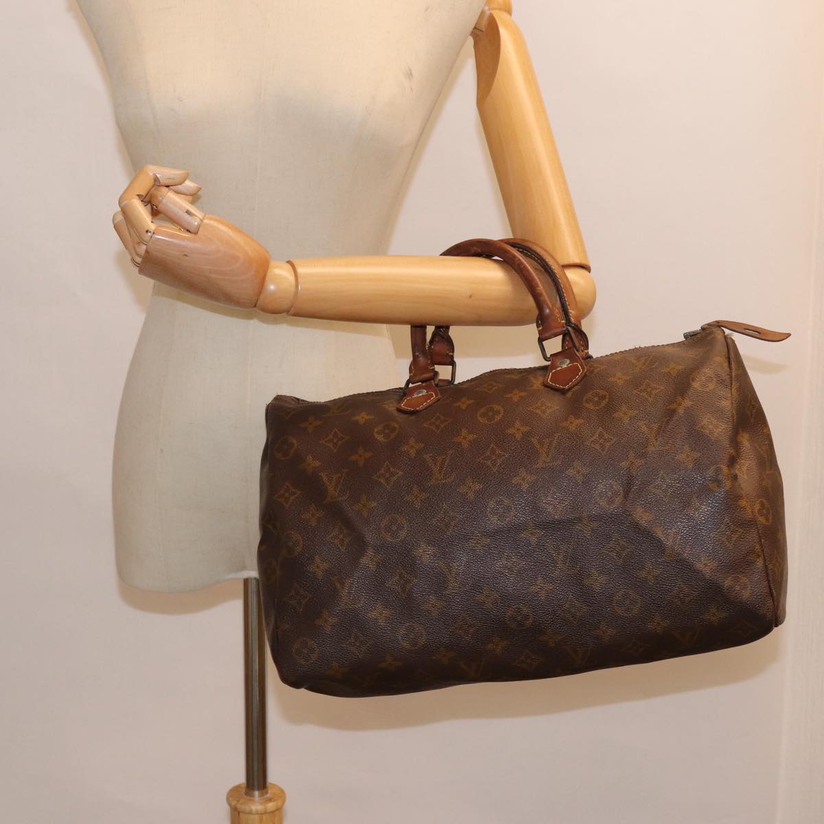 LOUIS VUITTON Monogram Speedy 35 Hand Bag Vintage M41524 LV Auth 88540