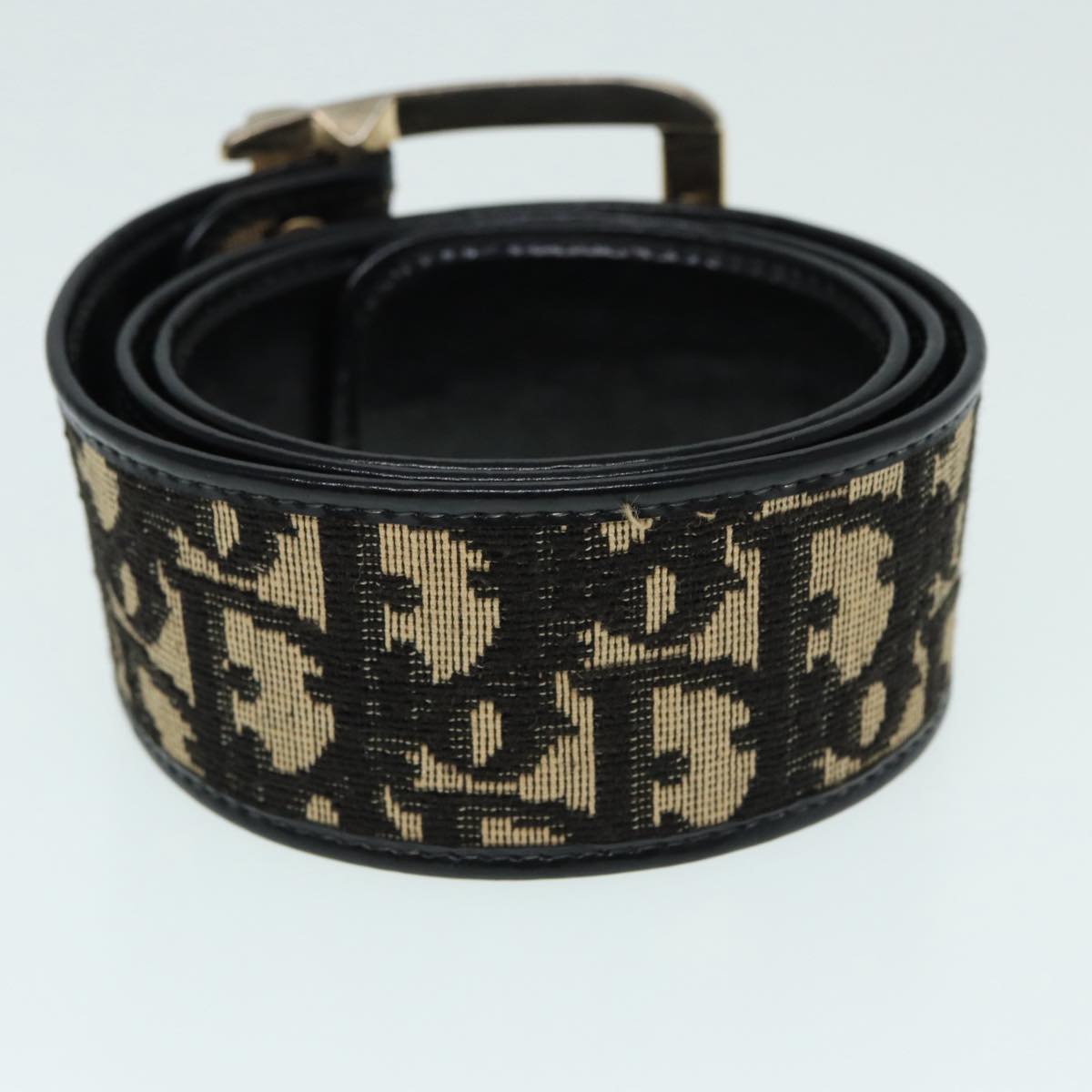 Christian Dior Trotter Canvas Belt 32.3"" Navy Auth 88570