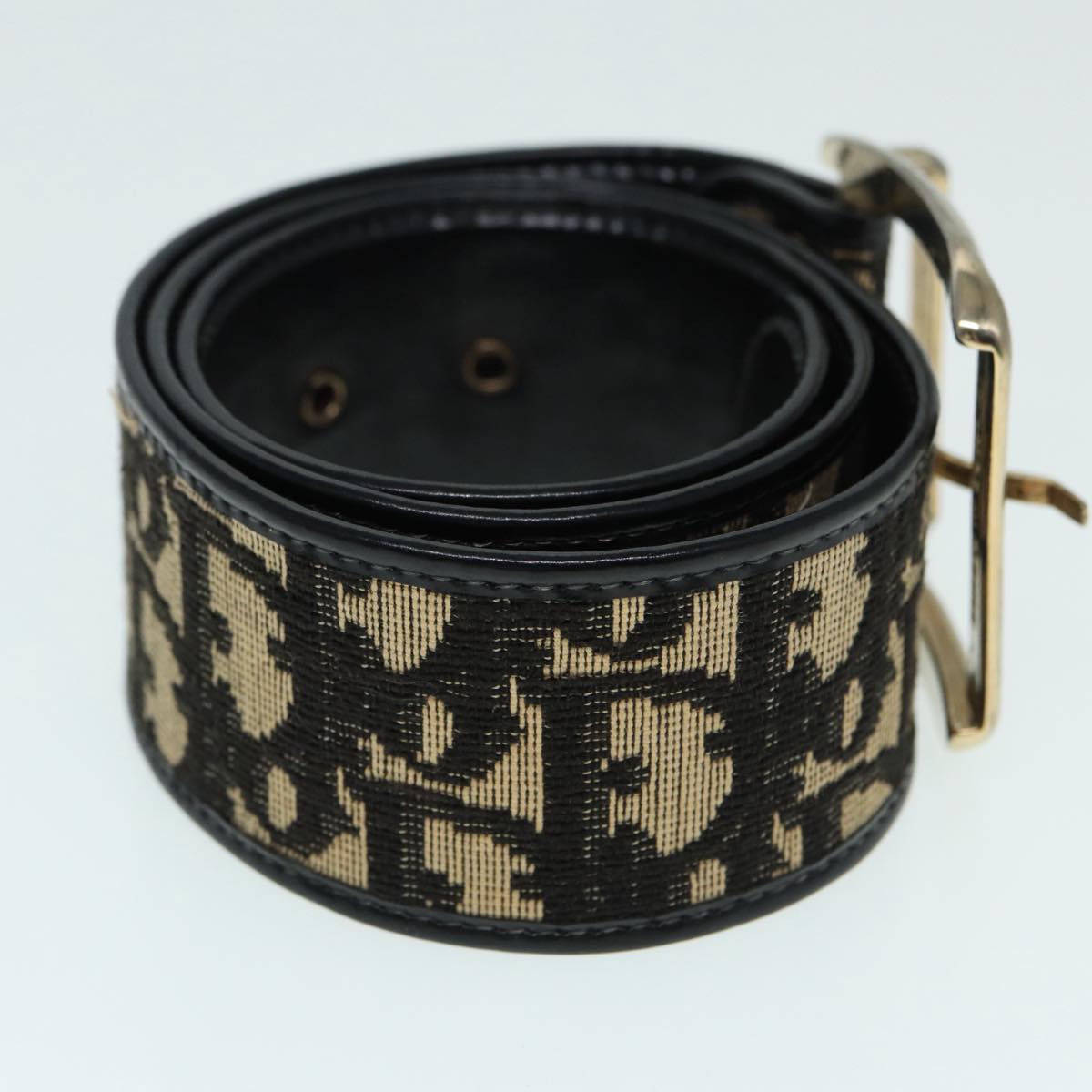 Christian Dior Trotter Canvas Belt 32.3"" Navy Auth 88570