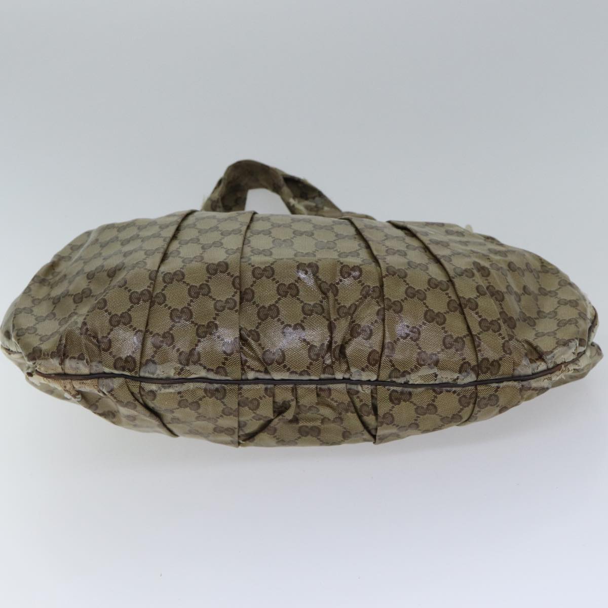 GUCCI GG Crystal Hand Bag 2way Beige Gold 197016 Auth 88624