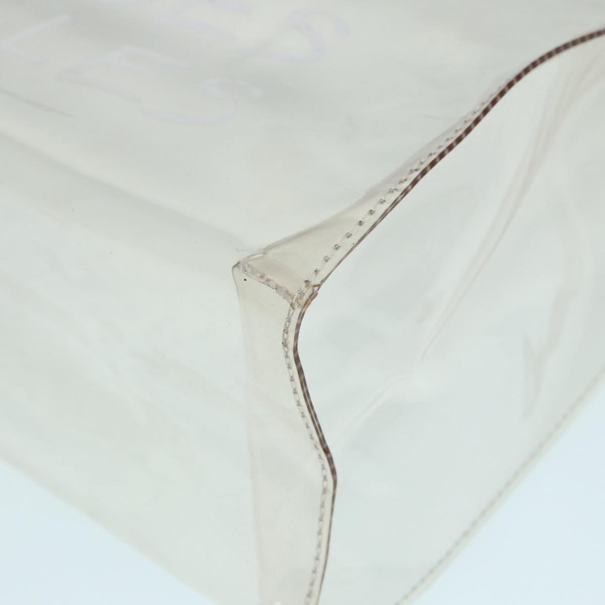 HERMES Vinyl Kelly Hand Bag Vinyl Clear Auth 88638