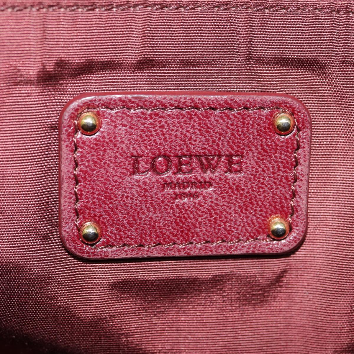 LOEWE Anagram Hand Bag Canvas Beige Gold Auth 88659