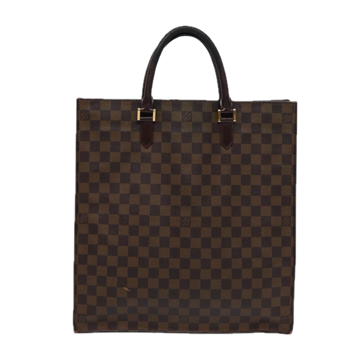 LOUIS VUITTON Damier Ebene Sac Plat Hand Bag N51140 LV Auth 88692