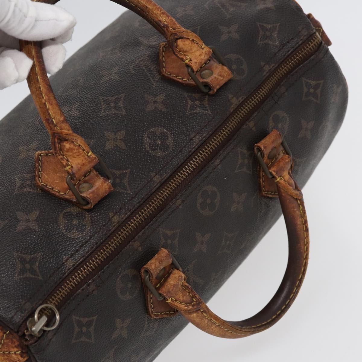 LOUIS VUITTON Monogram Speedy 30 Hand Bag M41526 LV Auth 88721