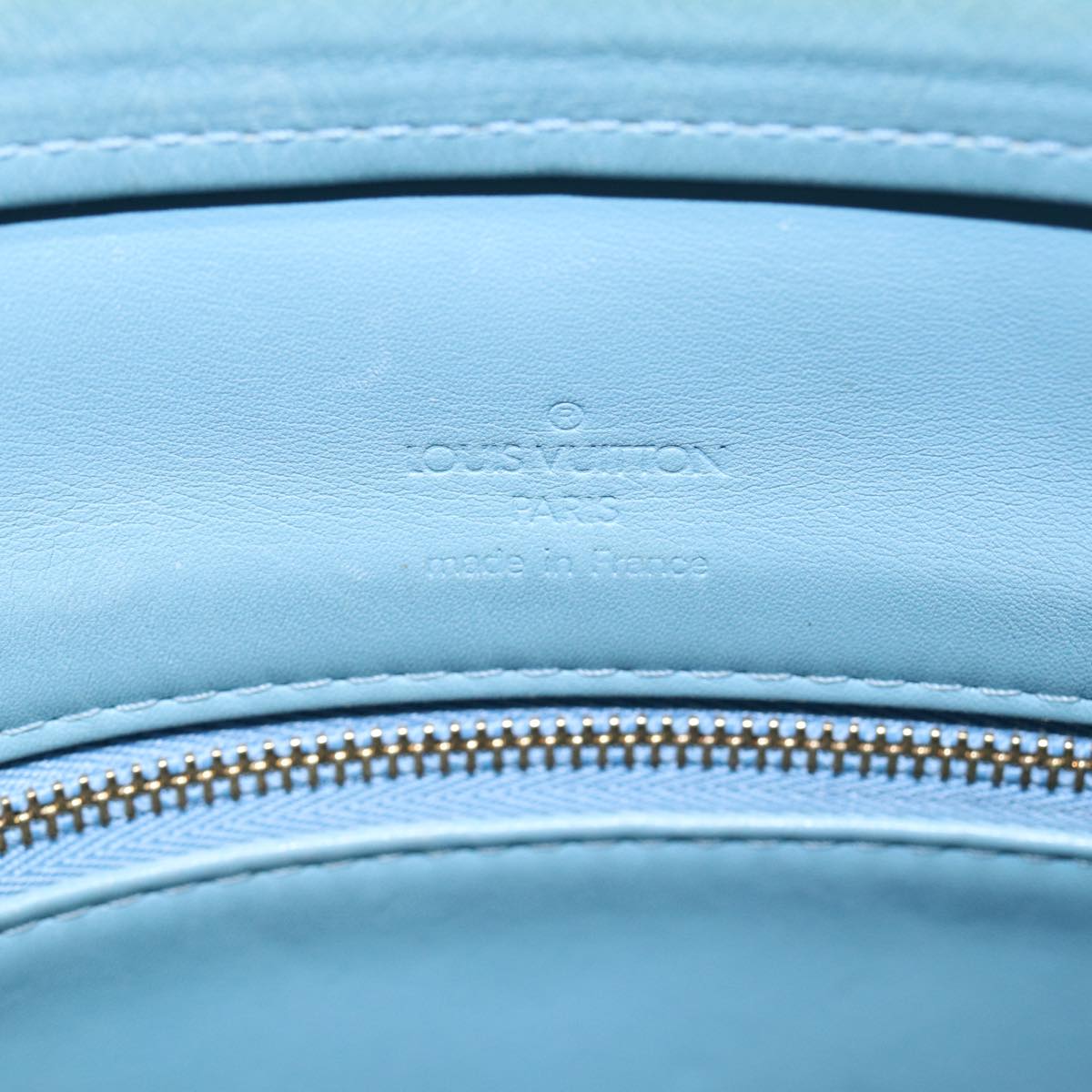 LOUIS VUITTON Monogram Vernis Houston Hand Bag Baby Blue M91005 LV Auth 88760