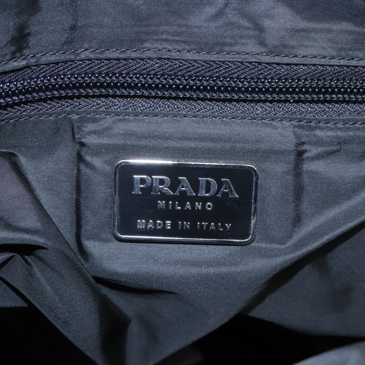 PRADA Sports Hand Bag Nylon 2way Black Gray Silver Auth 88834