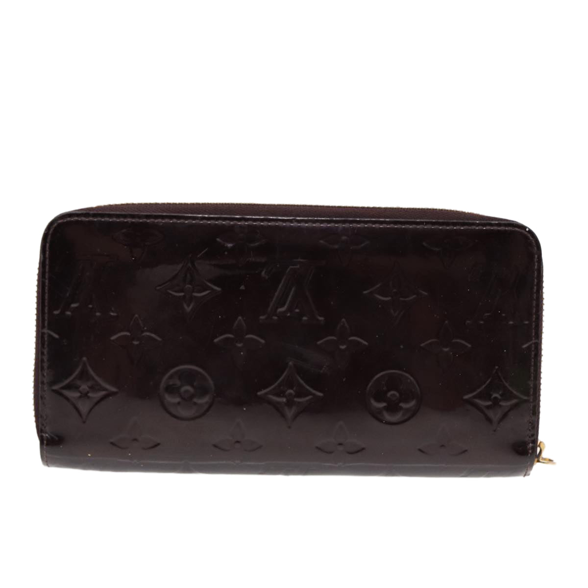 LOUIS VUITTON Monogram Vernis Zippy Wallet Wallet Amarante M93522 LV Auth 88860