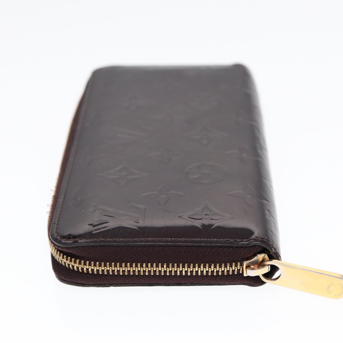 LOUIS VUITTON Monogram Vernis Zippy Wallet Wallet Amarante M93522 LV Auth 88860