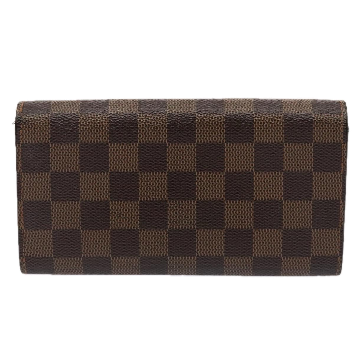 LOUIS VUITTON Damier Ebene Portefeuille Sarah Long Wallet N60491 LV Auth 88866