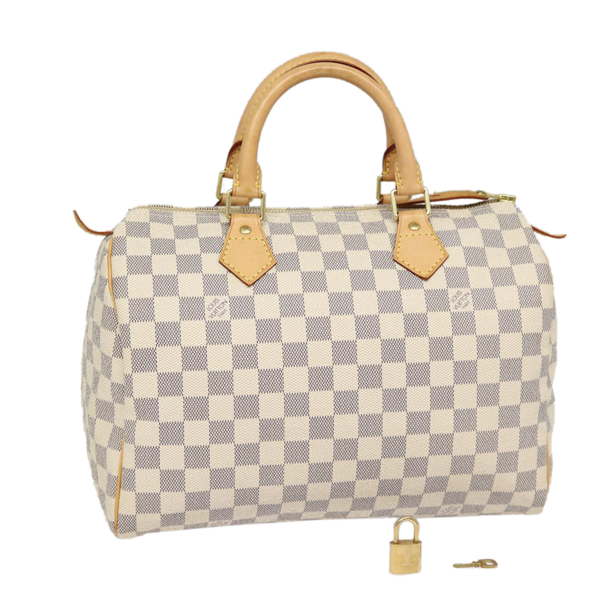 LOUIS VUITTON Damier Azur Speedy 30 Hand Bag N41533 LV Auth 88905A