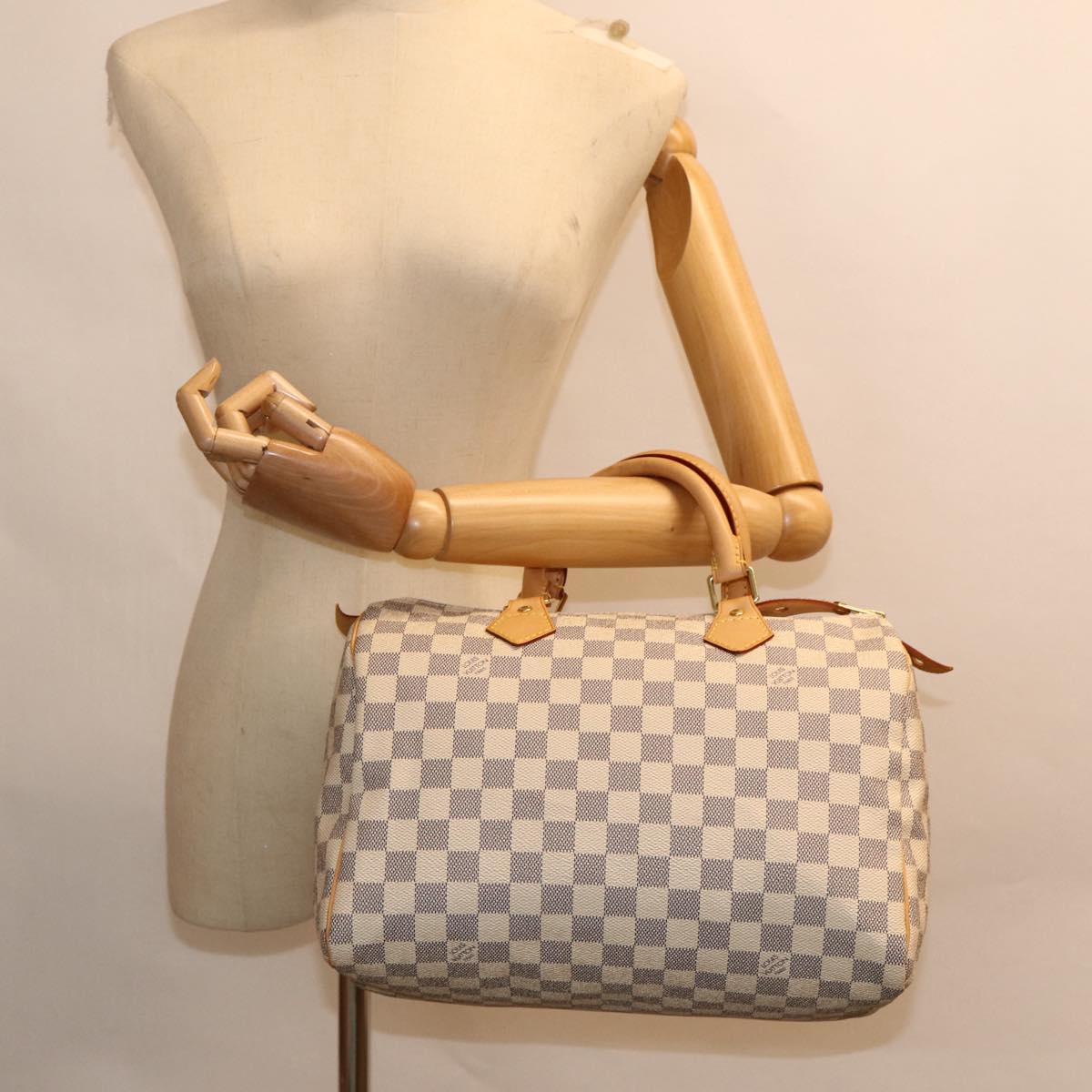 LOUIS VUITTON Damier Azur Speedy 30 Hand Bag N41533 LV Auth 88905A