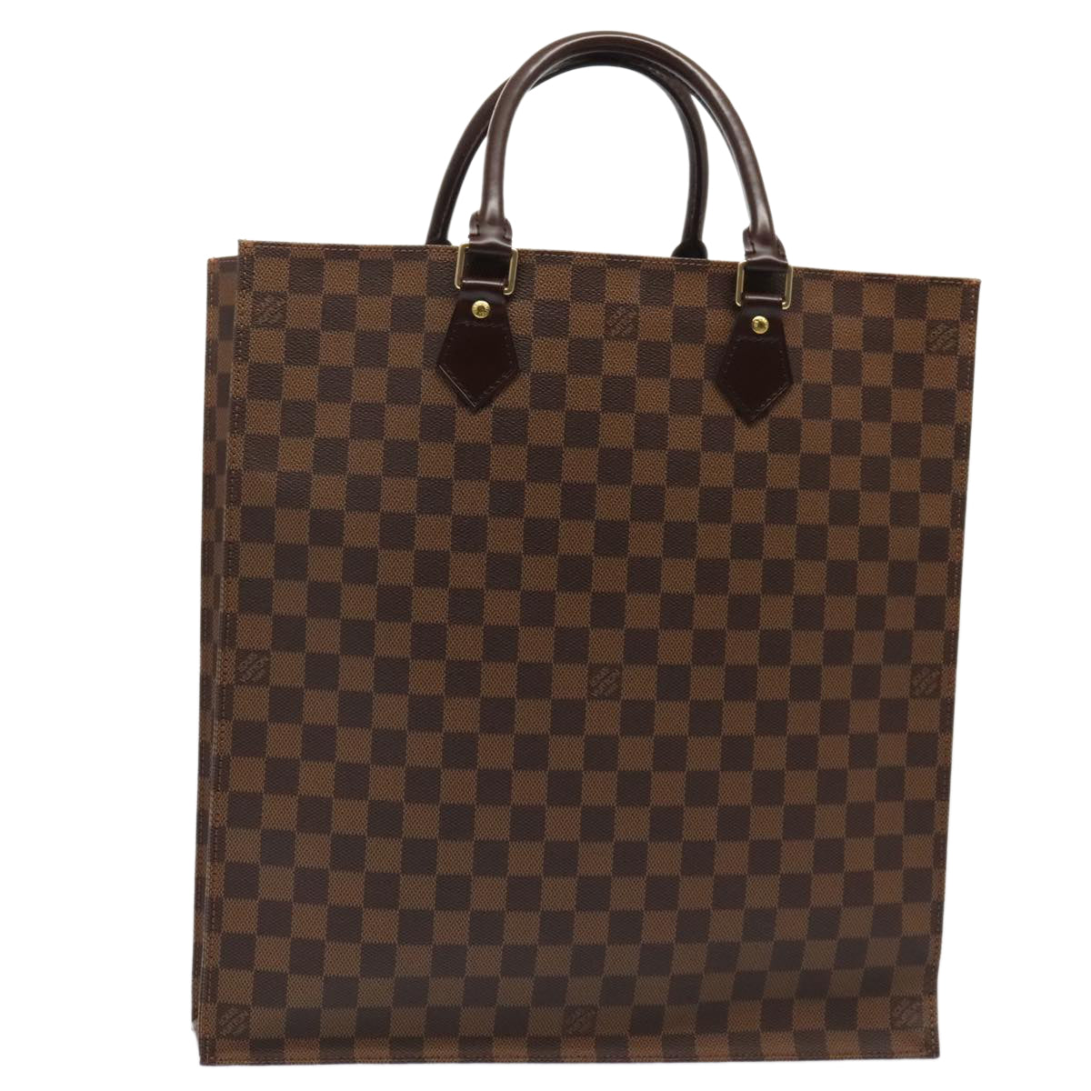 LOUIS VUITTON Damier Ebene Sac Plat Hand Bag N51140 LV Auth 88919A