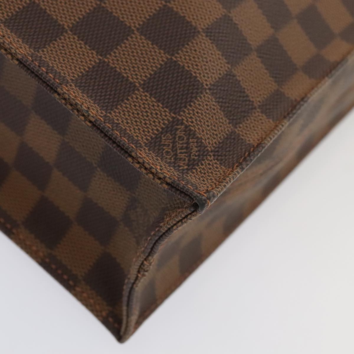 LOUIS VUITTON Damier Ebene Sac Plat Hand Bag N51140 LV Auth 88919V
