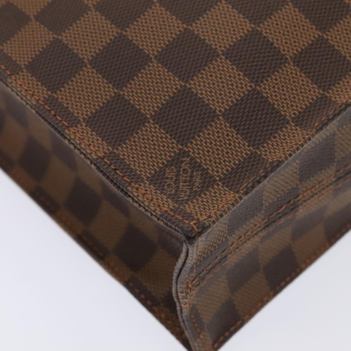 LOUIS VUITTON Damier Ebene Sac Plat Hand Bag N51140 LV Auth 88919A