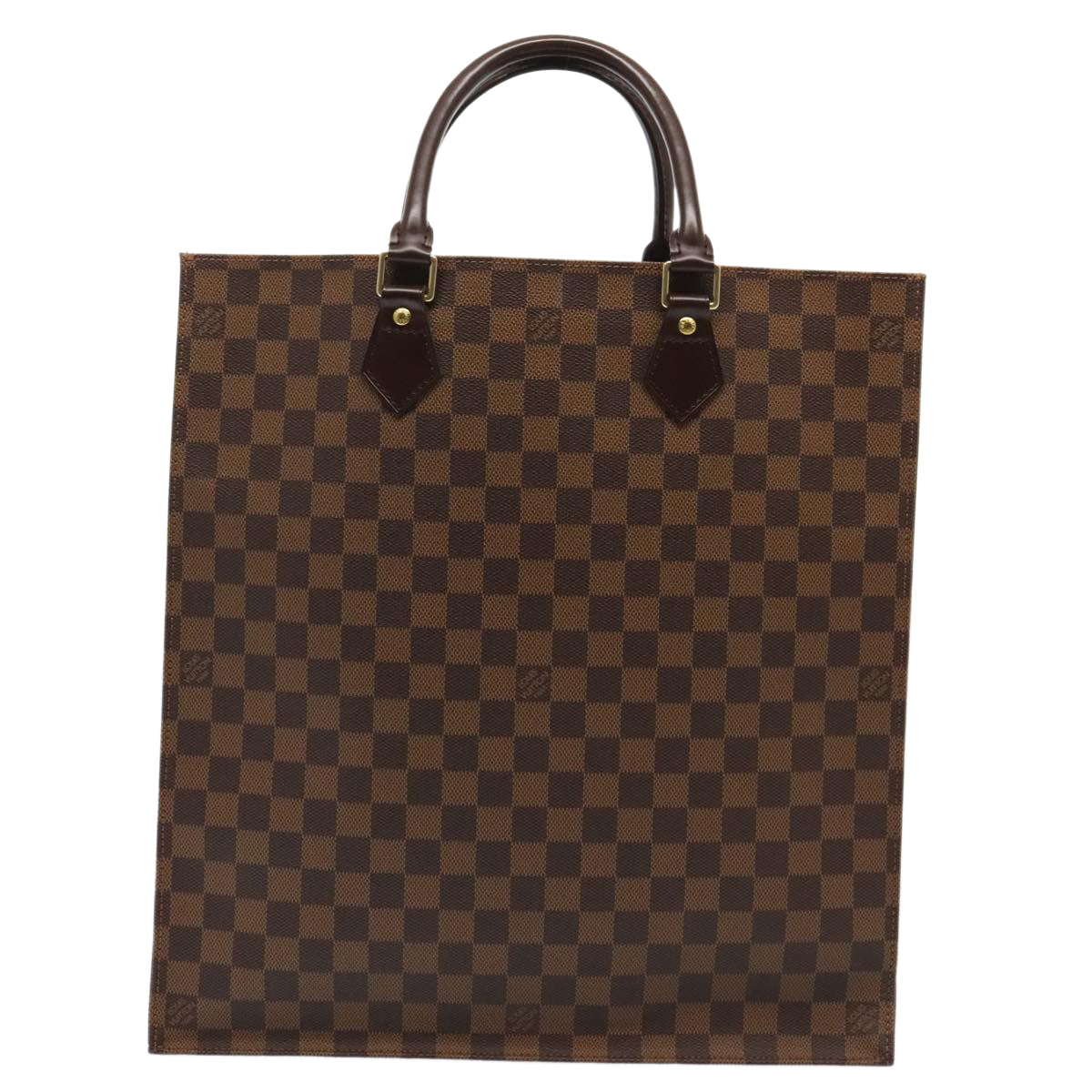 LOUIS VUITTON Damier Ebene Sac Plat Hand Bag N51140 LV Auth 88919A