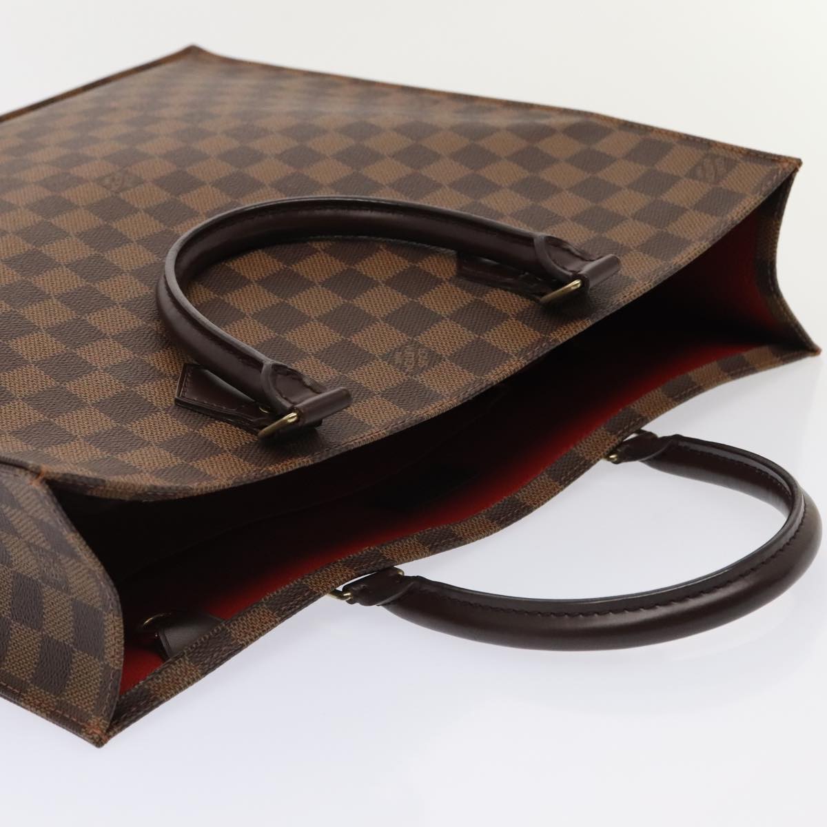 LOUIS VUITTON Damier Ebene Sac Plat Hand Bag N51140 LV Auth 88919V