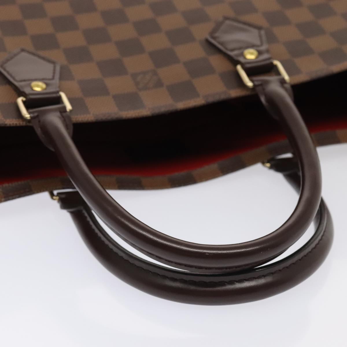 LOUIS VUITTON Damier Ebene Sac Plat Hand Bag N51140 LV Auth 88919A