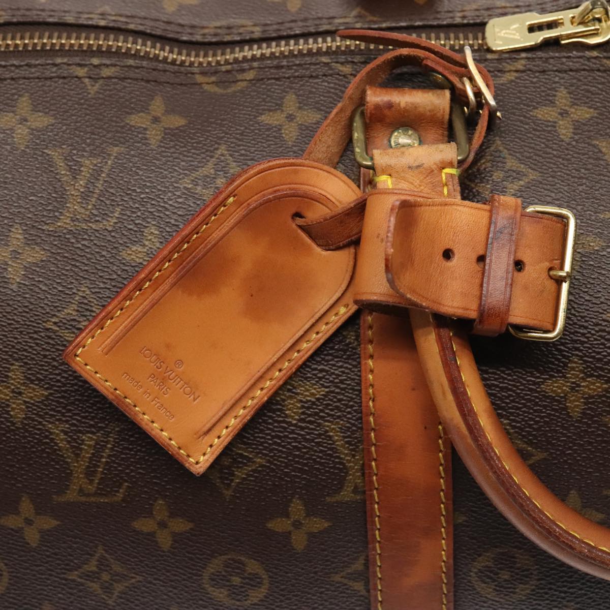 LOUIS VUITTON Monogram Keepall Bandouliere 55 Boston Bag M41414 LV Auth 88923