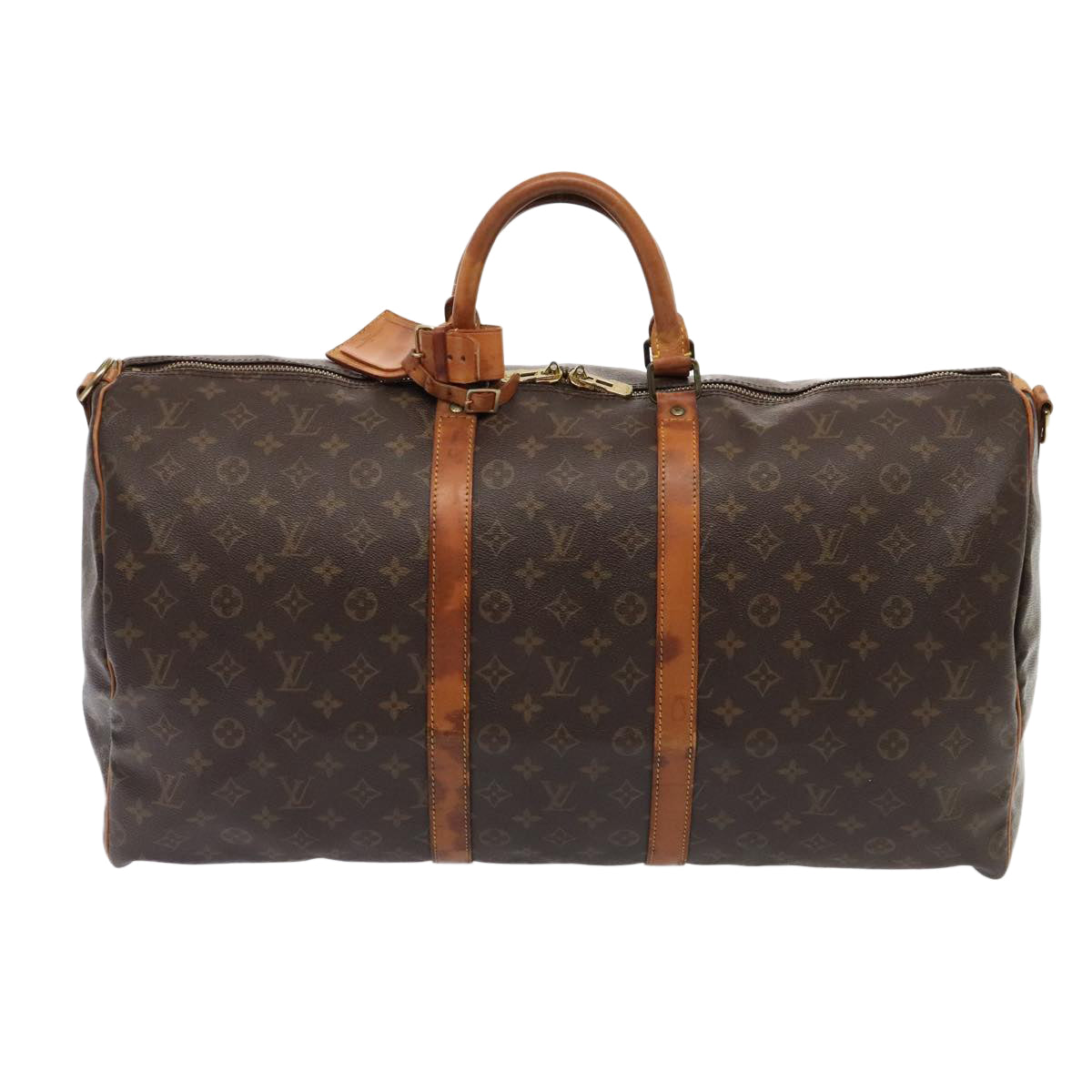 LOUIS VUITTON Monogram Keepall Bandouliere 55 Boston Bag M41414 LV Auth 88923