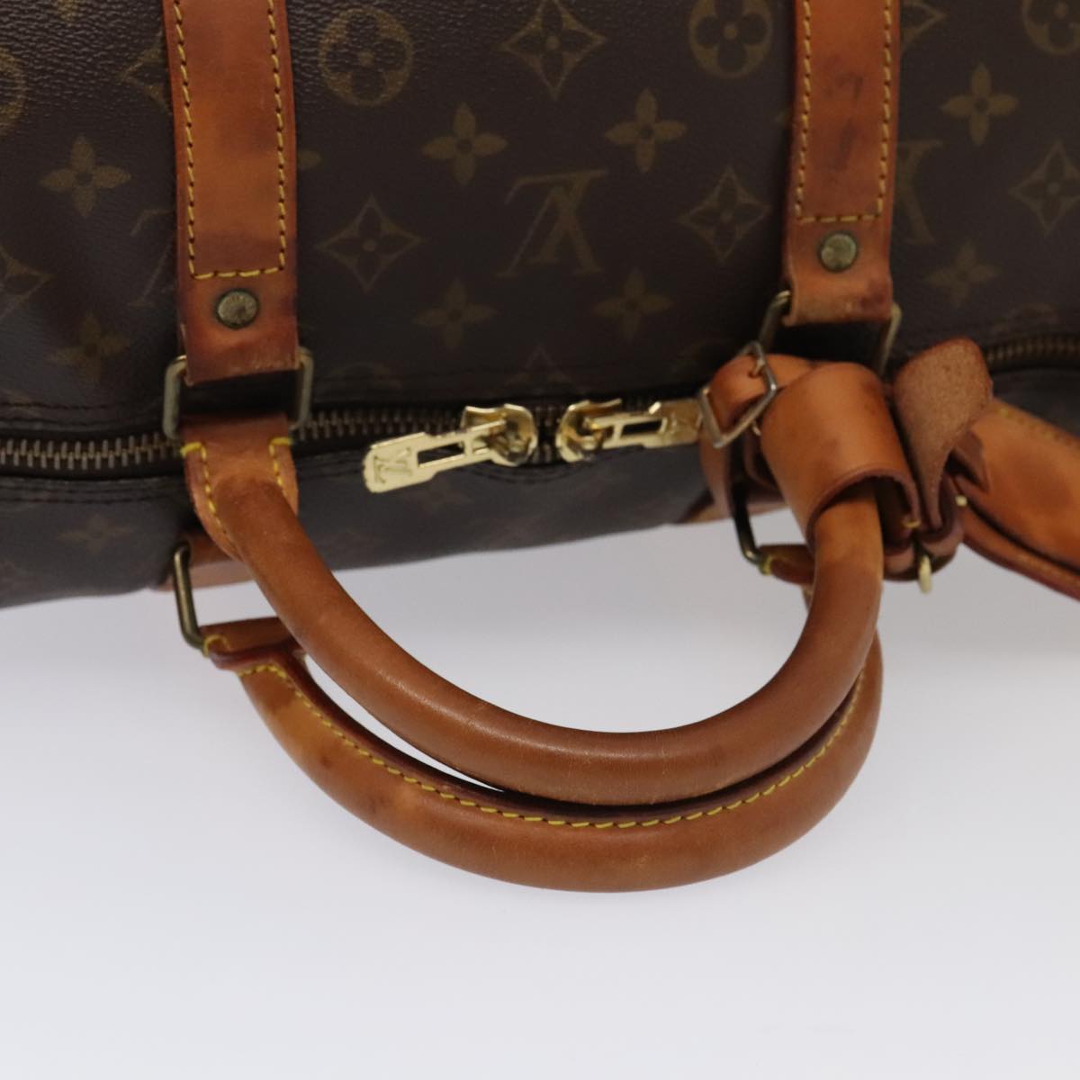 LOUIS VUITTON Monogram Keepall Bandouliere 55 Boston Bag M41414 LV Auth 88923