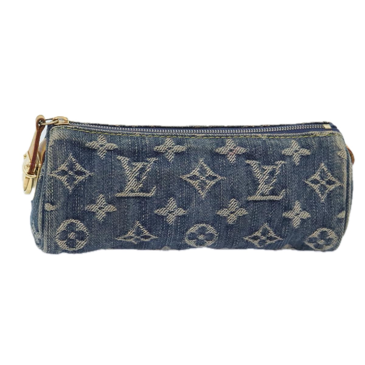 LOUIS VUITTON Monogram Denim Trousse Speedy Pouch Blue M95082 LV Auth 88939