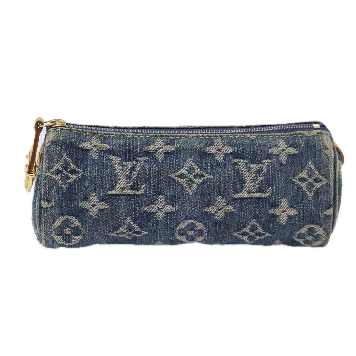 LOUIS VUITTON Monogram Denim Trousse Speedy Pouch Blue M95082 LV Auth 88939