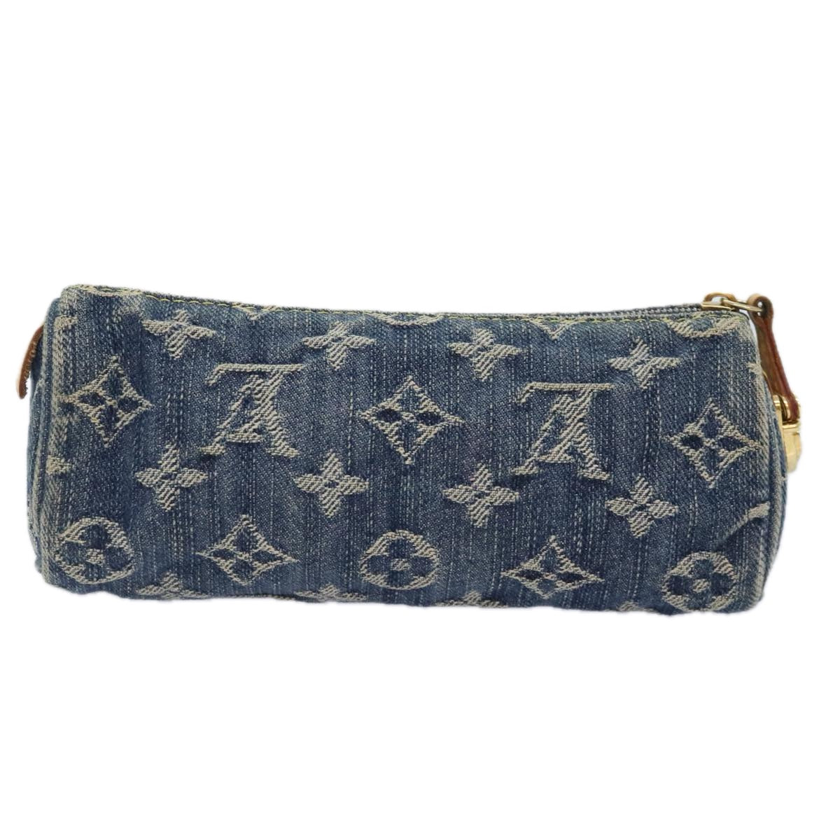 LOUIS VUITTON Monogram Denim Trousse Speedy Pouch Blue M95082 LV Auth 88939