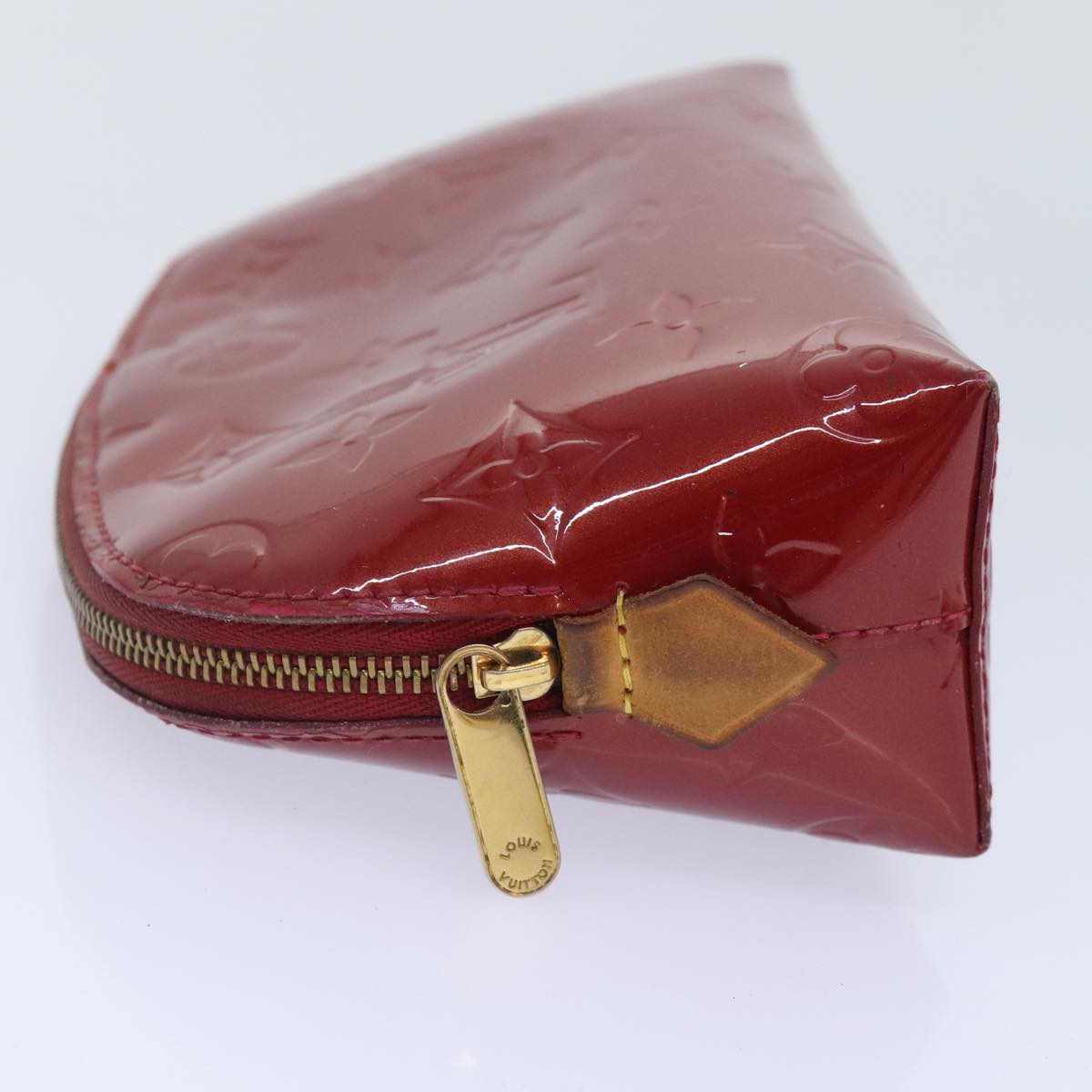 LOUIS VUITTON Vernis Pochette Cosmetic Pouch Pomme D'amour M91496 LV Auth 88940