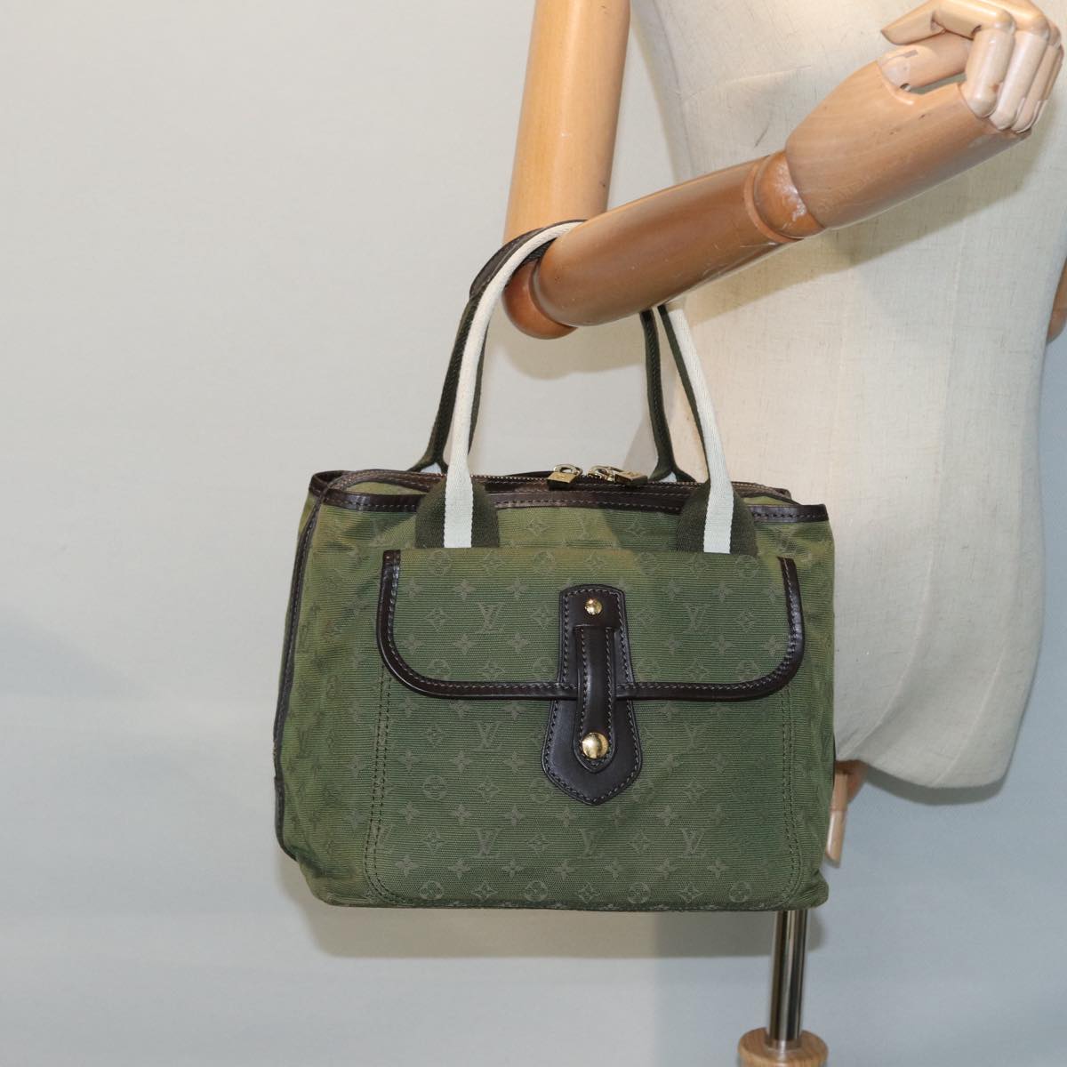 LOUIS VUITTON Monogram Mini Sac Marie Kate Bag TST Khaki M92507 LV Auth 88951