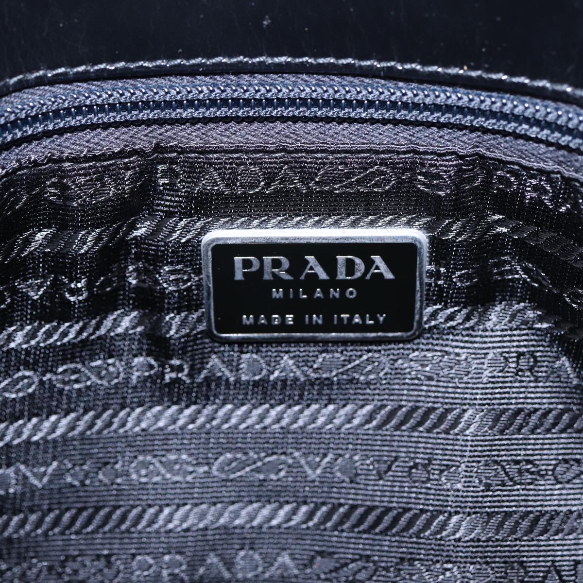 PRADA Sports Hand Bag Canvas Gray Silver Auth 88964