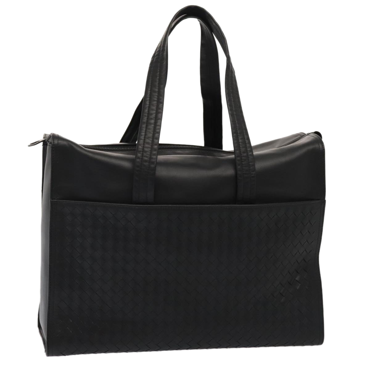 BOTTEGA VENETA INTRECCIATO Tote Bag Leather Black Auth 88978