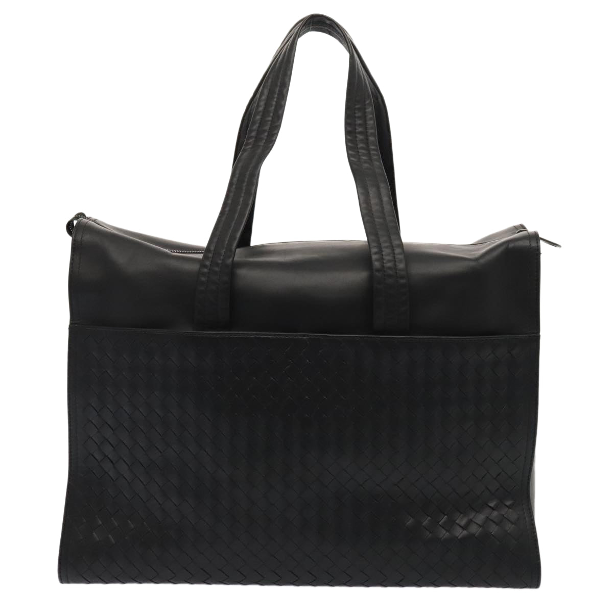 BOTTEGA VENETA INTRECCIATO Tote Bag Leather Black Auth 88978