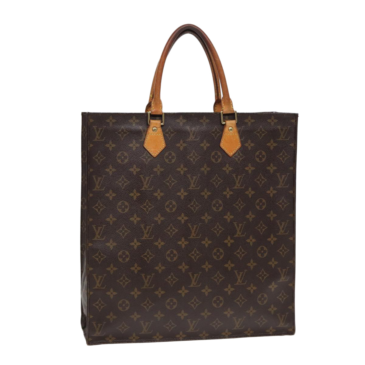 LOUIS VUITTON Monogram Sac Plat Hand Bag M51140 LV Auth 88997