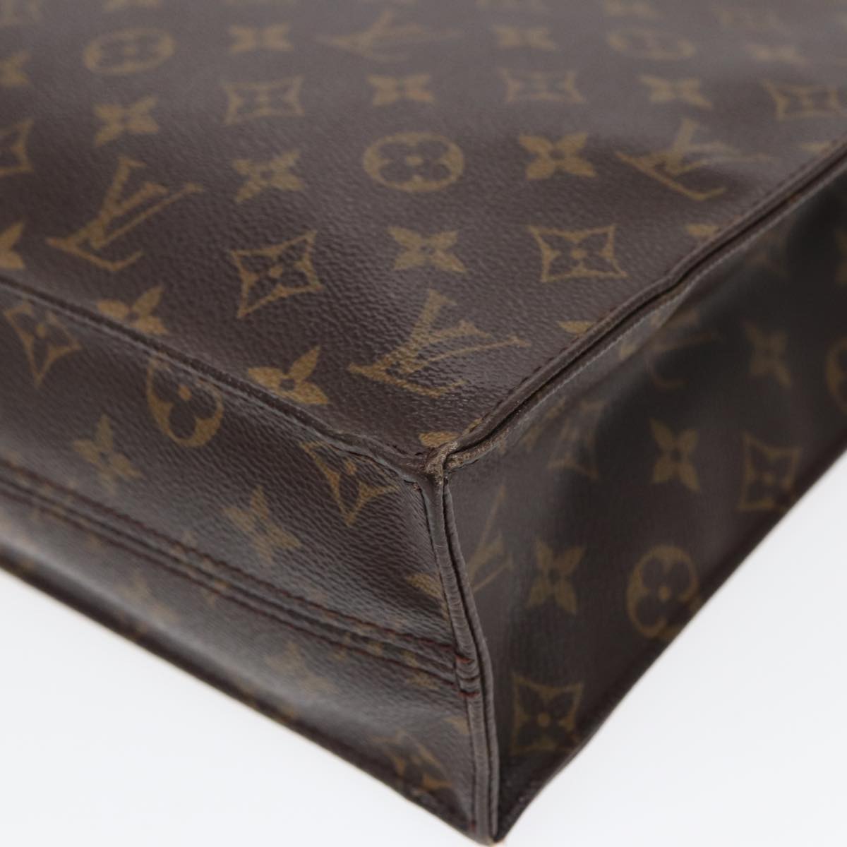 LOUIS VUITTON Monogram Sac Plat Hand Bag M51140 LV Auth 88997