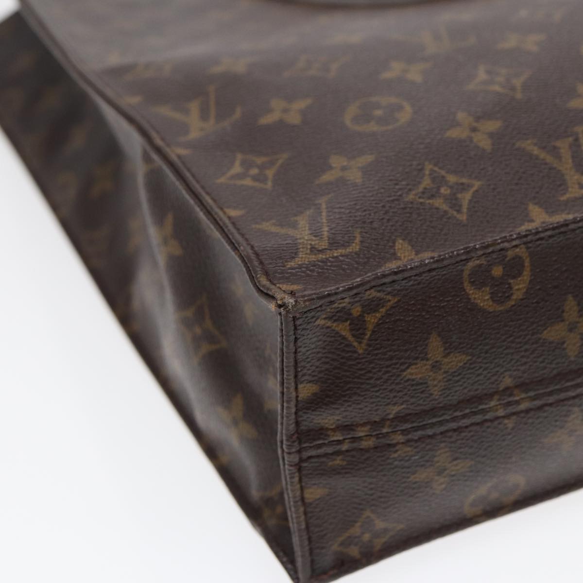 LOUIS VUITTON Monogram Sac Plat Hand Bag M51140 LV Auth 88997