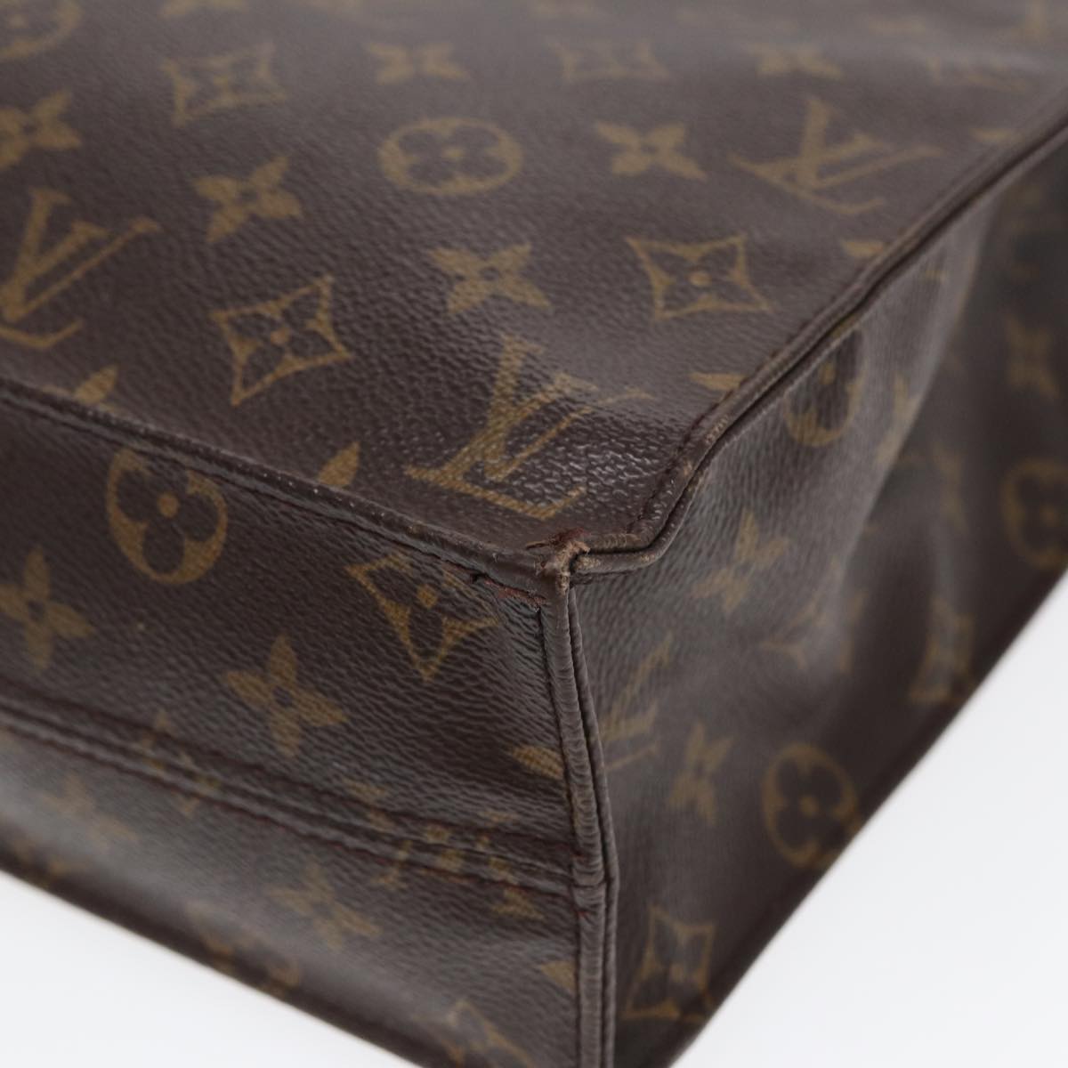 LOUIS VUITTON Monogram Sac Plat Hand Bag M51140 LV Auth 88997