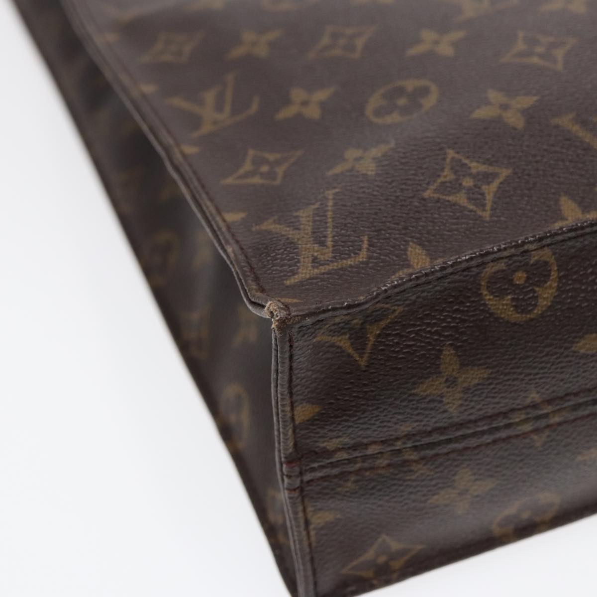 LOUIS VUITTON Monogram Sac Plat Hand Bag M51140 LV Auth 88997