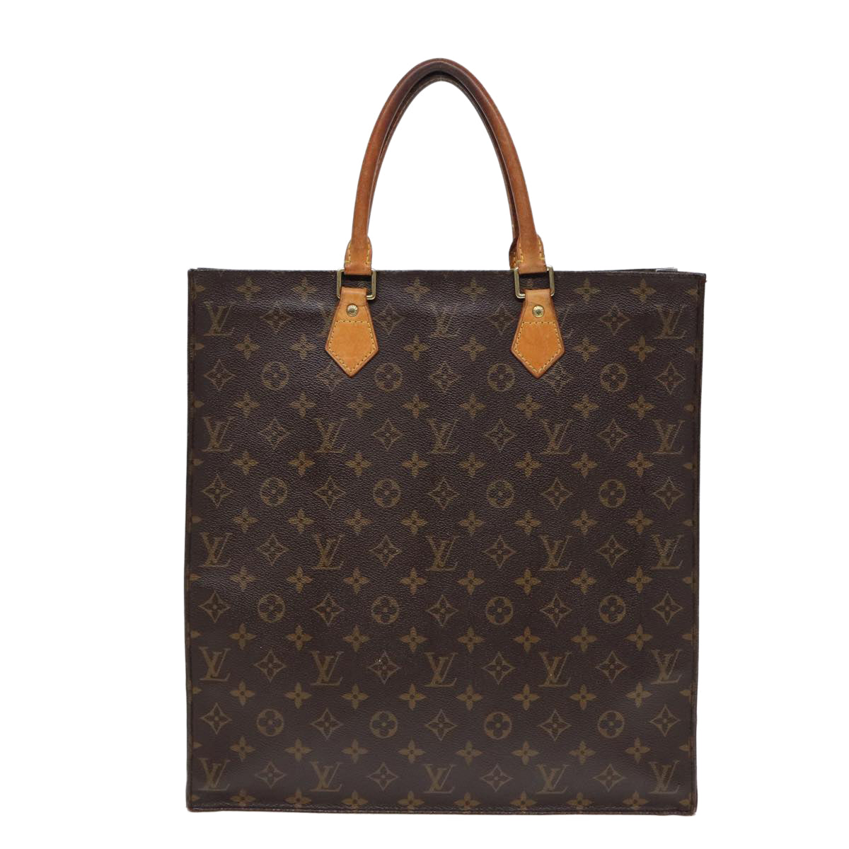 LOUIS VUITTON Monogram Sac Plat Hand Bag M51140 LV Auth 88997