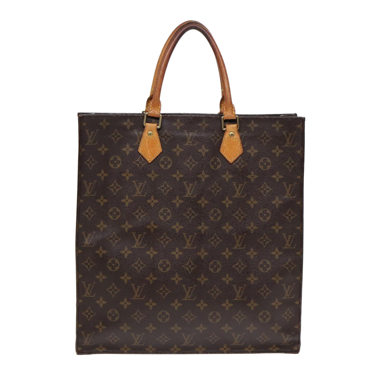 LOUIS VUITTON Monogram Sac Plat Hand Bag M51140 LV Auth 88997