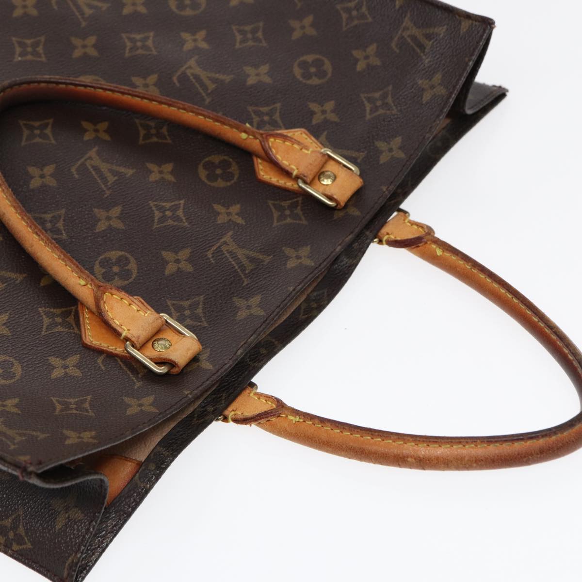 LOUIS VUITTON Monogram Sac Plat Hand Bag M51140 LV Auth 88997