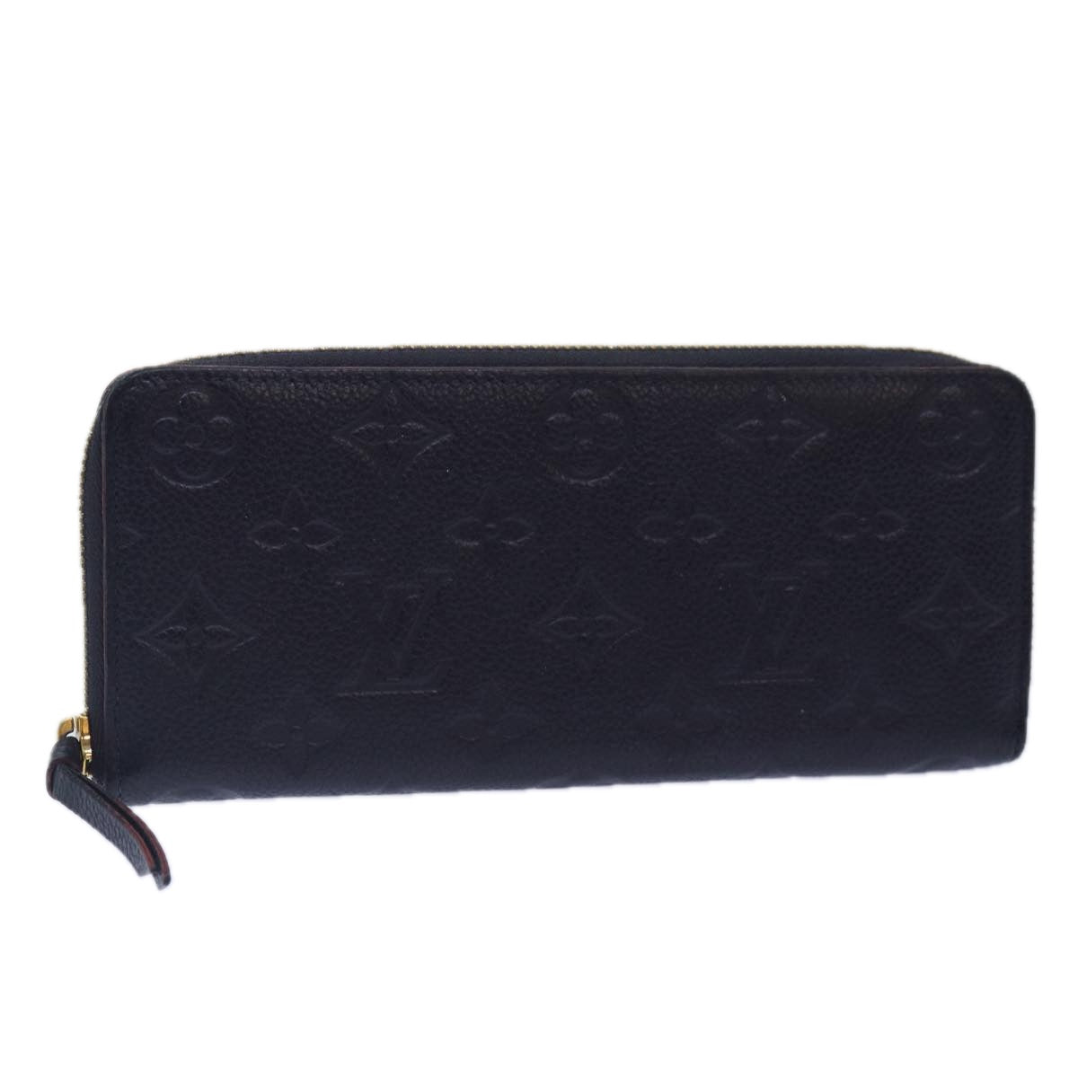 LOUIS VUITTON Empreinte Portefeuille Clemence Long Wallet Navy M60171 Auth 89009