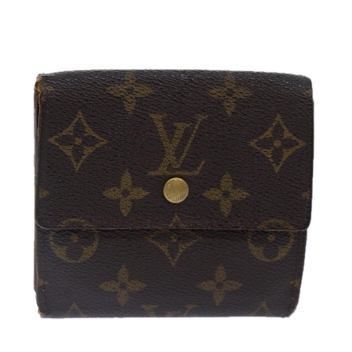 LOUIS VUITTON Monogram Portefeuille Elise Trifold Wallet M61654 LV Auth 89018